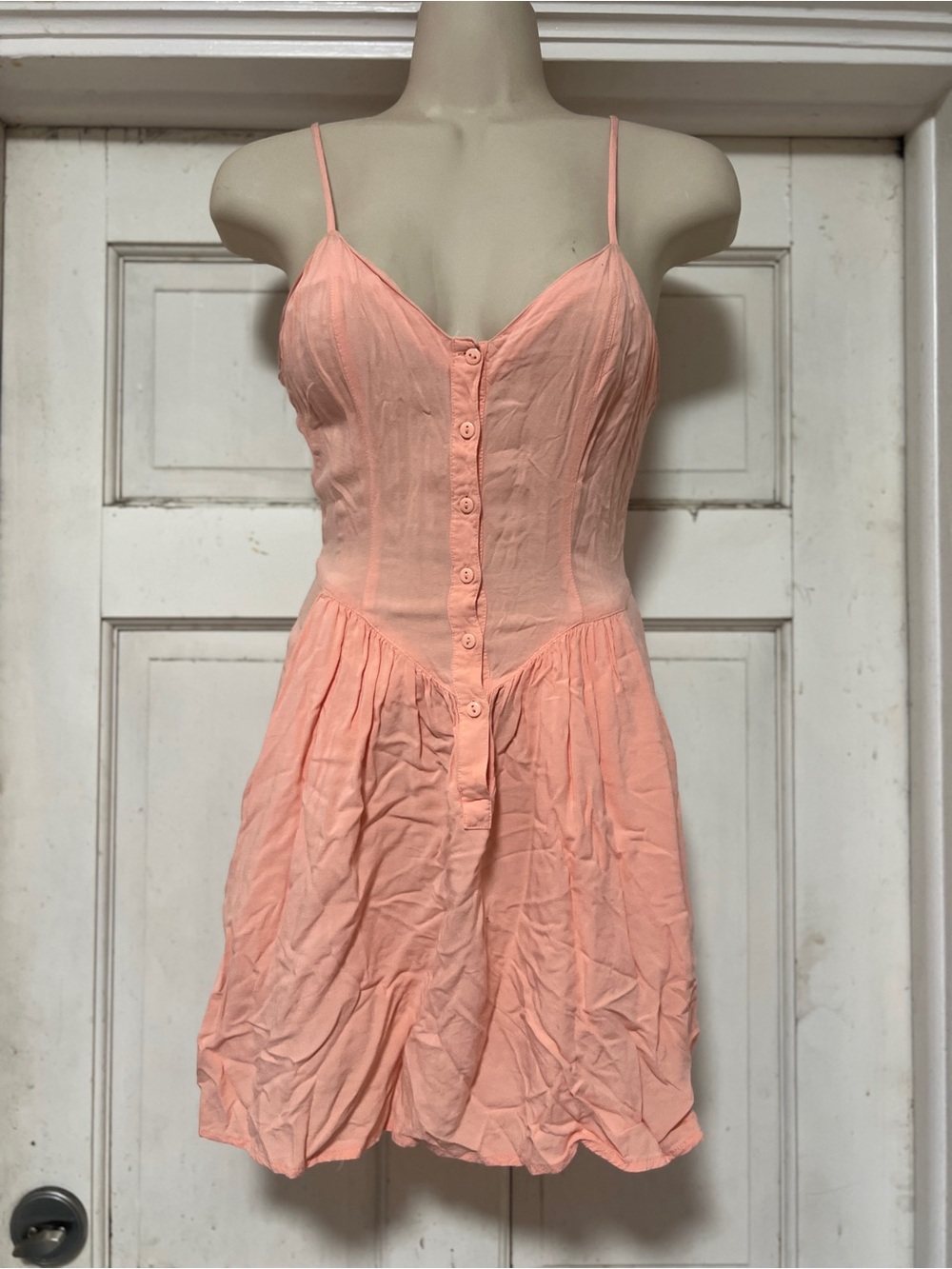 H&M Peach Lightweight Button-Front Sundress S